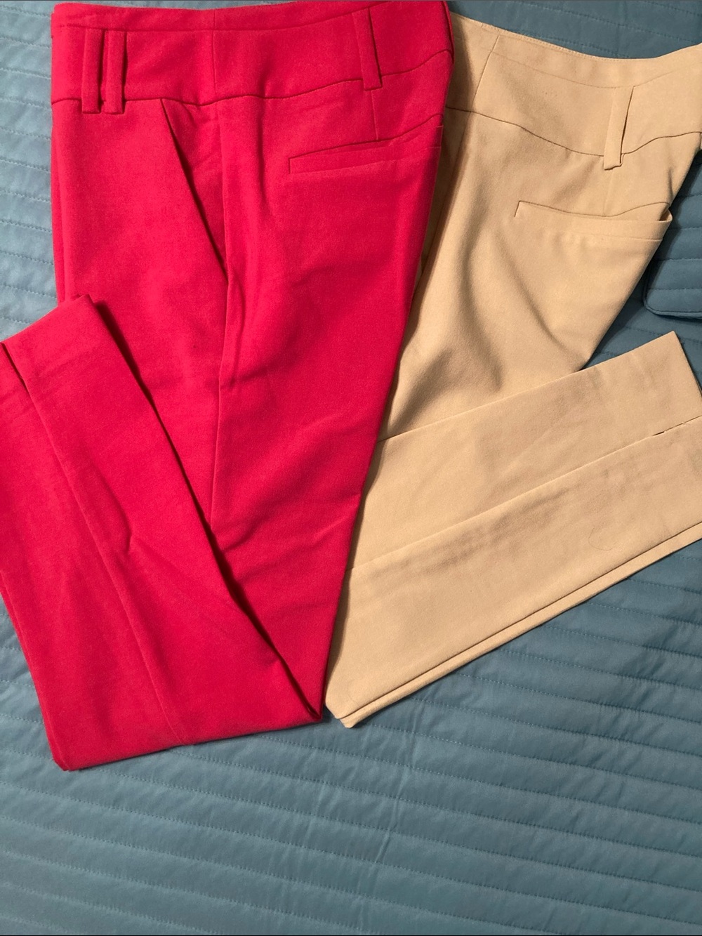 New York & Company Pink and Cream Skinny Pants - Picture 2 of 3